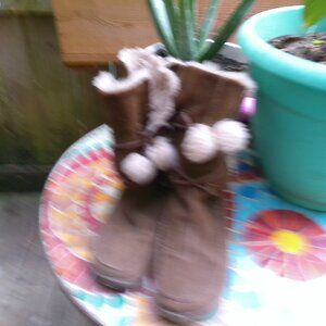 Suede Moccasin Boots with ties